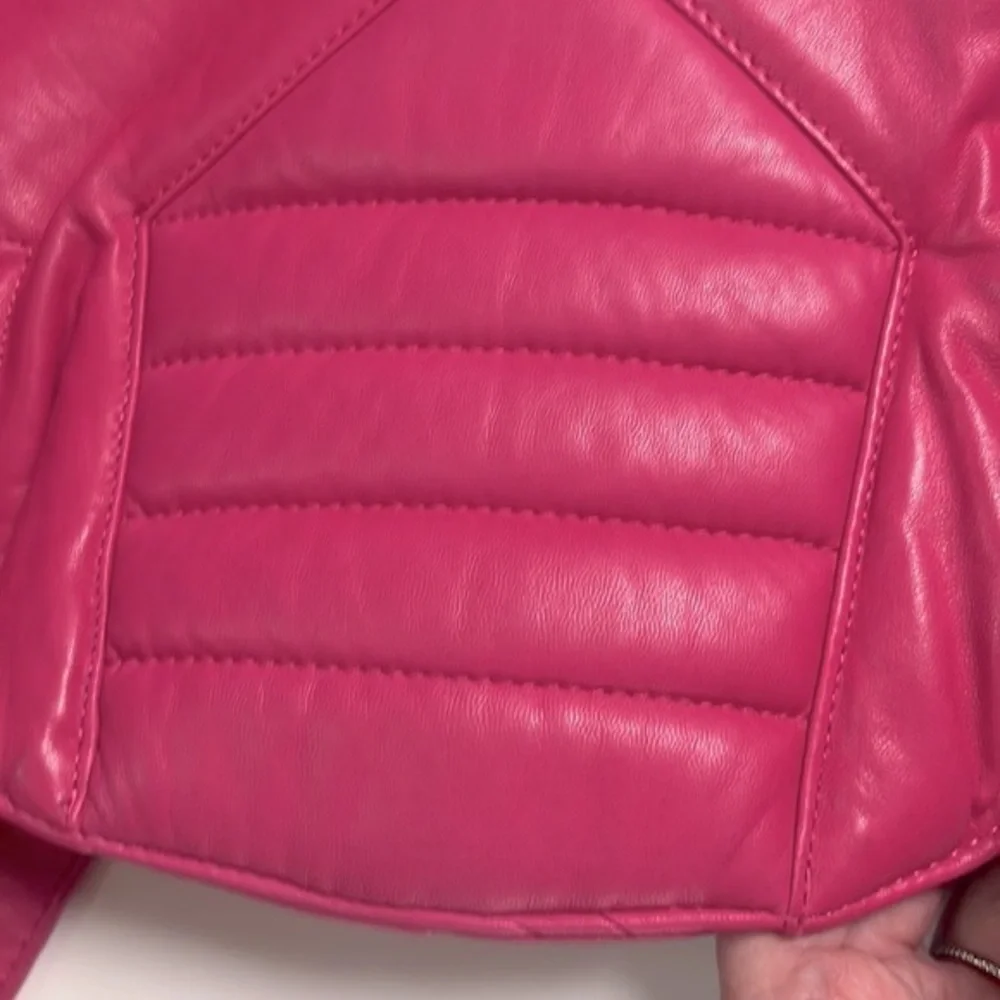 North Beach Leather Vintage cropped pink leather bolero jacket - Picture 11 of 12